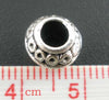 BD445 - 50 pcs. Antique Silver Metal Tibetan Round Pot Spacer Beads- 8mm x 6mm - They fit Paracord and European Cords!