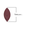 P901 - 10 pcs. Burgundy Purple Faux Leather Dangle Charms Pendants - Leaf - Triple Layer - 71mm (2.8") - Great for Light Earrings or Dangles