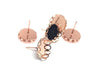 E422 - 10 pcs. Rose Gold Plated Earring Posts Studs Settings Bezels Cabochons Tacks- 12mm Glue Pad Setting - Crown Design