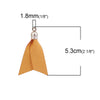 P443 - 10 pcs. Orange Faux Leather Tassel Dangle Charms Pendants - Golden - 5.2cm (2.05") x 3.3cm (1.3") - Great for Light Earrings &amp; Dangles!