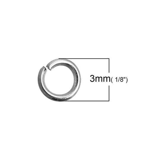 J149 - 500 pcs 304 Stainless Steel Open Jump Rings 3mm - 25 Gauge - High Quality - Hypoallergenic!
