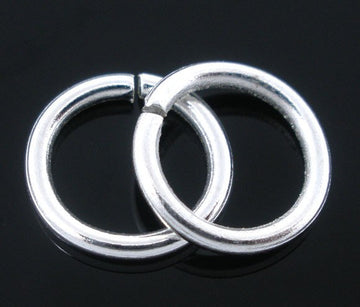 J241A - 150 pcs Silver Plated Open Jump Rings - 9mm - 16 Gauge