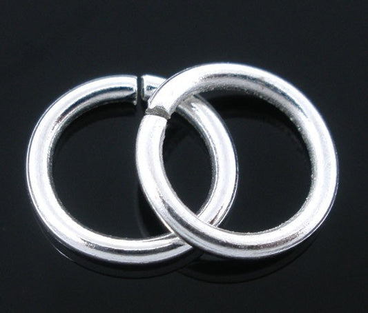 J241A - 150 pcs Silver Plated Open Jump Rings - 9mm - 16 Gauge