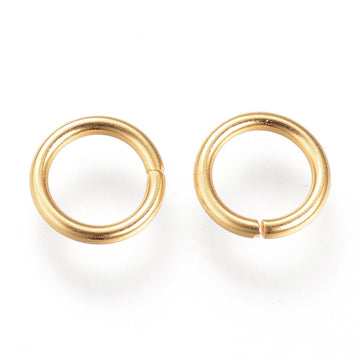 J096 - 100 pcs 304 Stainless Steel Golden Open Jump Rings 8mm - 16 Gauge (1.2mm Thick) - High Quality!