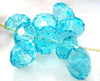 BD654 - 20 pcs. Aquamarine Blue Crystal Glass Faceted Rondelle Beads - 8mm - Hole Size: 1.3mm