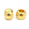 BD597 - 50 pcs Gold Plated METAL Smooth Ball Spacer Beads - 10mm - Large Hole: 4.4mm - Fits European Cords and Paracord!