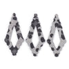 P2073 - 10 pcs. Gray Leopard Faux Fur Leather Dangle Charms Pendants - Rhombus - 74mm (2.91") - Great for Light Earrings or Dangles! Black Back