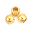 BD621 - 100 pcs Gold Plated Smooth Drum METAL Spacer Beads - 7mm x 6mm - Large Hole: 4mm - Fits European Cords!