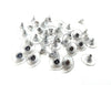 E607 - 72 pcs (36 Pairs) PVC and Aluminum Earring Back Nuts Stoppers - Silver Tone - 11mm x 7mm - Made in the USA! Lead and Nickel Free