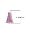 P2207 - 5 pcs. Pink White Faux Leather Tassel Dangle Charms Pendants - 6.7cm (2.64") - Great for Light Earrings, Necklaces or Dangles!