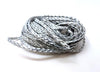 N178 - 10M (32.8 FT) - Silver Faux Leather Jewelry Cord - 5mm Wide - BRAIDED