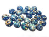 CA828 - 10 pcs Resin Round Embellishment Circle Cabochons Metal Foil Blue, Green, Gold - 12mm - Multi-Color Glitter