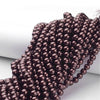 BD099 - 8mm Brown Coffee Glass Pearl Imitation Round Beads - 32 inch strand