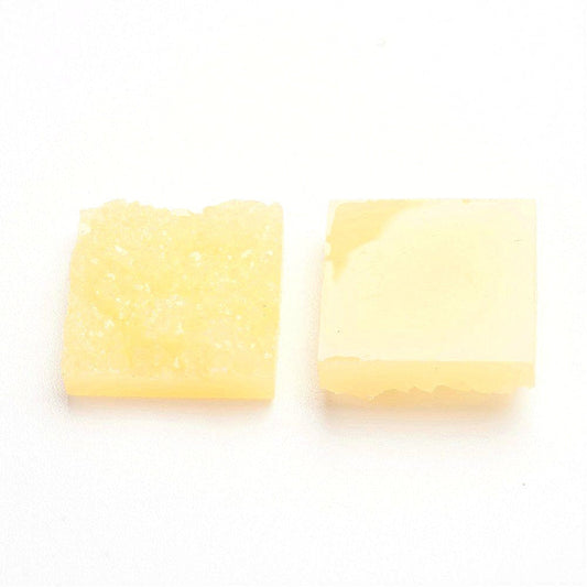 CA770 - 10 pcs Druzy Resin Embellishment Cabochons Sandy Yellow - 16mm - Square