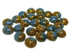 CA1013 - 10 pcs Druzy Resin Embellishment Cabochons - 12mm - Glitter Style - Light Blue with Gold - Bi-Color