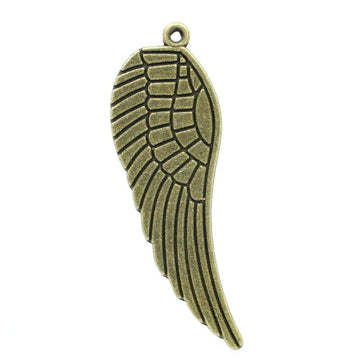 P568 - 10 pcs. LARGE Tibetan Antique Bronze Wings Charms - 16mm x 48mm - (1 7/8")