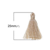 P1151 - 10 pcs. Khaki Beige Brown Cotton Tassel Pendants - 25mm - 1 inch
