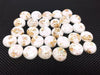 CA783 - 10 pcs Resin Round Embellishment Circle Cabochons Metal Foil White, Gold - 12mm - Multi-Color Glitter
