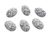 CA981 - 10 pcs Drusy Druzy Resin Embellishment Oval Cabochons - Silver - Dome - 25x18mm - 25mm x 18mm - 18x25mm - Thickness: 5mm