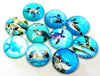 CA800 - 10 pcs Assortment of Circle Beach Glass Round Dome Seals Tiles Cabochons - 12mm - Sea Turtle