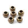 BD631 - 20 pcs Antique Bronze Metal Ball Spacer Beads - 10mm - Large Hole: 5mm - Fits European Cords and Paracord!