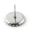 E879 - 10 pcs. 304 Stainless Steel Earring Posts Studs Settings Bezels Cabochons Tacks - 10mm Glue Pad Setting - Bubble Frame