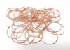 W017 - 100 Rose Gold Plated Wine Charm /Earwire Hoop Rings - 35mm - 1.38 inch - 20 Gauge (0.8mm Thick)