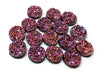 CA274 - 10 pcs Druzy Resin Embellishment Cabochons Sparkly Magenta - 12mm (1/2 in)
