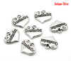 P069 - 4 pcs. Antique Silver "Grandmother" charm with rhinestone - 16mm X 14mm