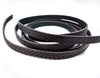 N173 - 1M (3.28 FT) - Dark Red Brown FLAT Faux Leather Jewelry Cord - 10mm Wide - BRAIDED