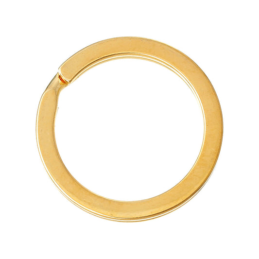 J195 - 10 pcs. Gold Plated Split Rings Key Rings - 25mm (1 inch)