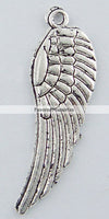 P931 - 40 pcs. LARGE Tibetan Antique Silver Wings Charms - 10mm x 30mm