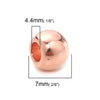 BD598 - 50 pcs Rose Gold Plated METAL Smooth Ball Spacer Beads - 10mm - Large Hole: 4.4mm - Fits European Cords and Paracord!