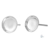 E330 - 4 pcs. (2 pairs) 925 Sterling Silver Earring Posts Studs Settings Bezels Cabochons Tacks- 8mm Glue Pad Setting - With Earring Backs / Nuts!
