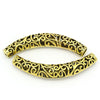 BD487 - 5 pcs. Antique Gold Noodle Carved Hollow Filigree Pattern Tube Extra Long Curved Beads - 66mm x 12mm (2 5/8" x 1/2")