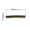 BD497 - 200 pcs. Antique Bronze Noodle Tube Long Thin Curved Beads - 29mm x 3mm (1.14" x 0.12")