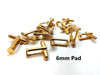 CU049 - Lot of 10 Golden Cuff Links (5 pairs) - 6mm Glue Pad