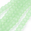 BD605 - 8mm Light Green Frosted Glass Round Beads - 15" strand (40cm) - Approx 52 beads per strand - Hole Size: 1.3mm