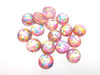 RC0025 - 10 pcs Druzy Resin Embellishment Cabochons - 12mm - Glitter Style - Pink, Blue and Gold