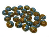 CA1013 - 10 pcs Druzy Resin Embellishment Cabochons - 12mm - Glitter Style - Light Blue with Gold - Bi-Color