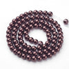BD099 - 8mm Brown Coffee Glass Pearl Imitation Round Beads - 32 inch strand