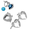 P603 - 1pc. Silver Tone Carved Mexican Angel Caller Bola Hollow Harmony Ball Wish Box Heart Wings Charms Pendants - 36 x 30mm - Made of Copper!