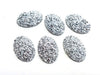 CA981 - 10 pcs Drusy Druzy Resin Embellishment Oval Cabochons - Silver - Dome - 25x18mm - 25mm x 18mm - 18x25mm - Thickness: 5mm