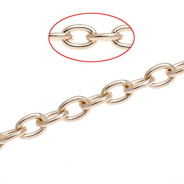 N128 - 10M (32.8 Ft) - Gold Plated Chain Link - 5x3.5mm - 5mm x 3.5mm - Thickness: 0.9mm (19 Gauge)