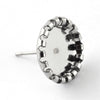 E879 - 10 pcs. 304 Stainless Steel Earring Posts Studs Settings Bezels Cabochons Tacks - 10mm Glue Pad Setting - Bubble Frame
