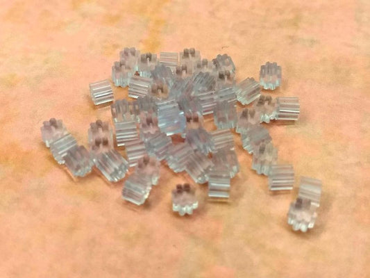 E737 - 144 pcs (72 Pairs) Clear Translucent Plastic Earring Clutch - 3.75mm x 4mm - Flower - BeadSmith - 1 gross
