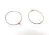W017 - 100 Rose Gold Plated Wine Charm /Earwire Hoop Rings - 35mm - 1.38 inch - 20 Gauge (0.8mm Thick)