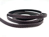 N173 - 1M (3.28 FT) - Dark Red Brown FLAT Faux Leather Jewelry Cord - 10mm Wide - BRAIDED