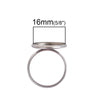 RB042 - 1 pc. 304 Stainless Steel Cabochon Setting Bezel RING bases - Ring Size 7 US - Glue Pad 16mm - Hypoallergenic! Tarnish Resistant!
