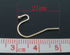 E058 - 200 pcs Rose Gold Plated Earring Wire Hooks with Ball - 21x12mm - 21mm x 12mm - 21 Gauge Wire